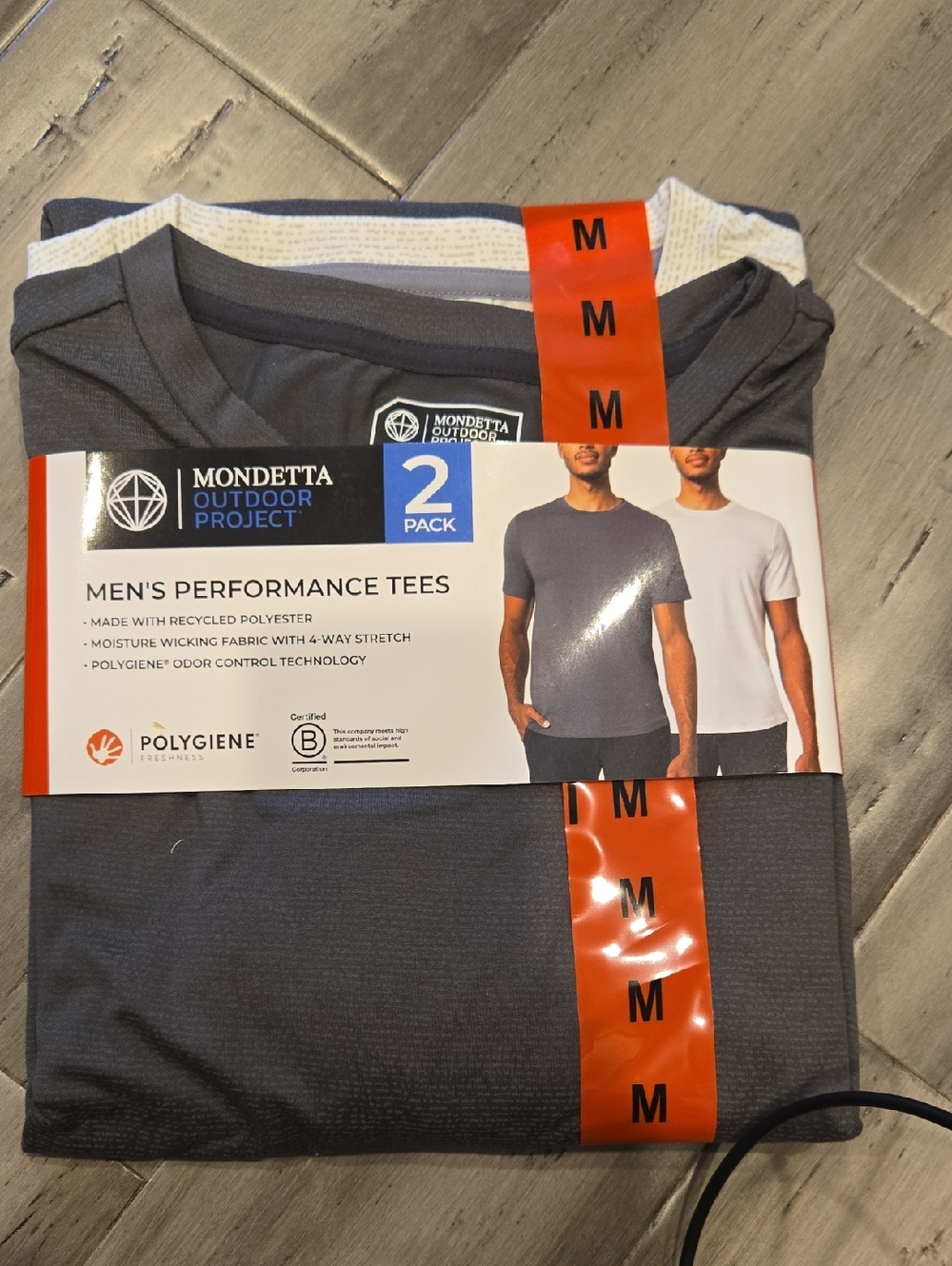 Mondetta Men's Performance Tees - Gray & White - 2-Pack (Outdoor Project)